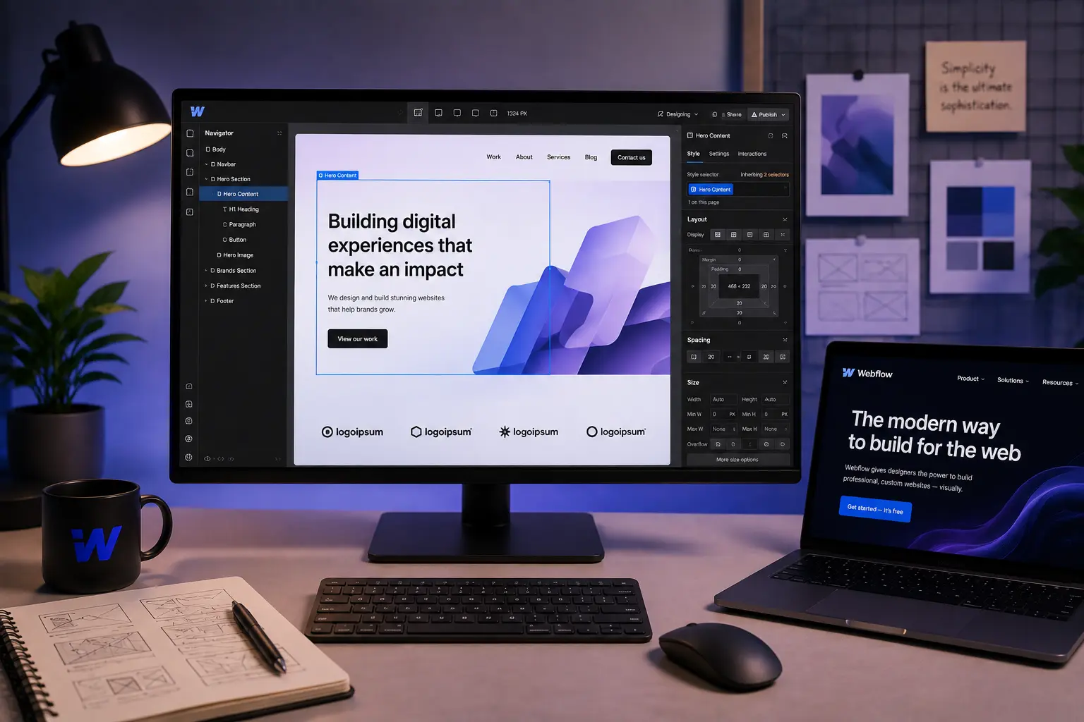Freelance Webflow developer setting up CMS collections for a client site