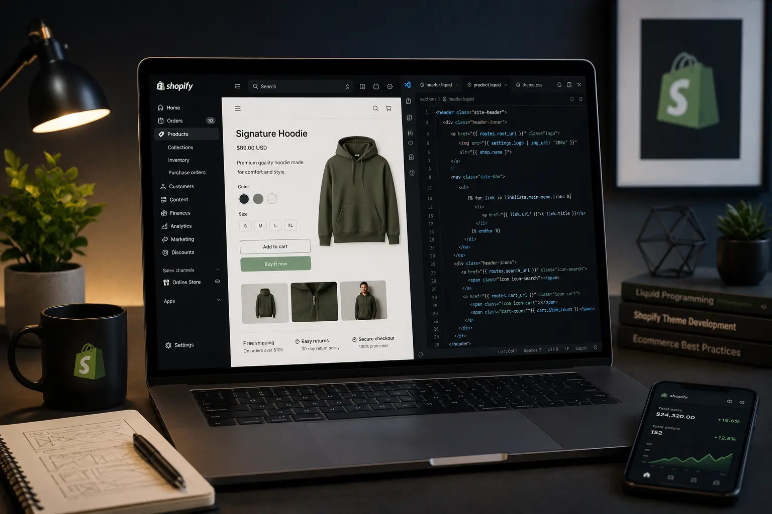 Shopify developer in India showing a custom store design on desktop and mobile